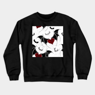 Seamless on Halloween (Vampire hearts) Crewneck Sweatshirt